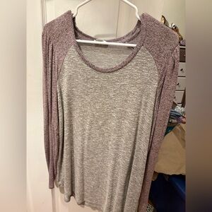 Maurices 24/7 pink puff sleeve baseball  tee size XXL